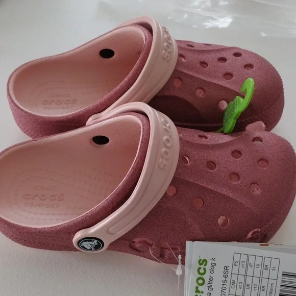 Crocs Girl's Baya Glitter Clog. C13 - Picture 8 of 15